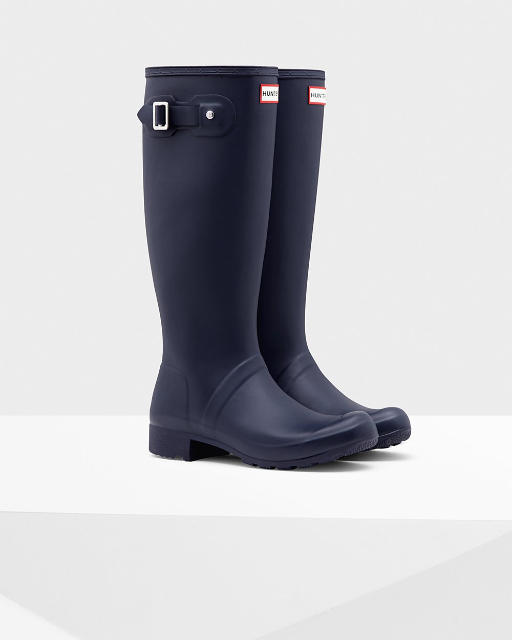 Bottes Hautes de Pluie Hunter Original Tour Foldable Femme Bleu Marine MFGYOQU-06